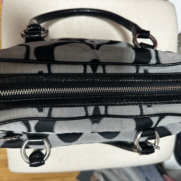 Gray and Black Coach Signature Bag - Picture 7 of 7